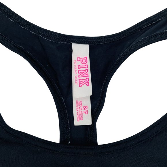 Pink - Crop Sports Bra - Black - Small - Picture 4 of 5